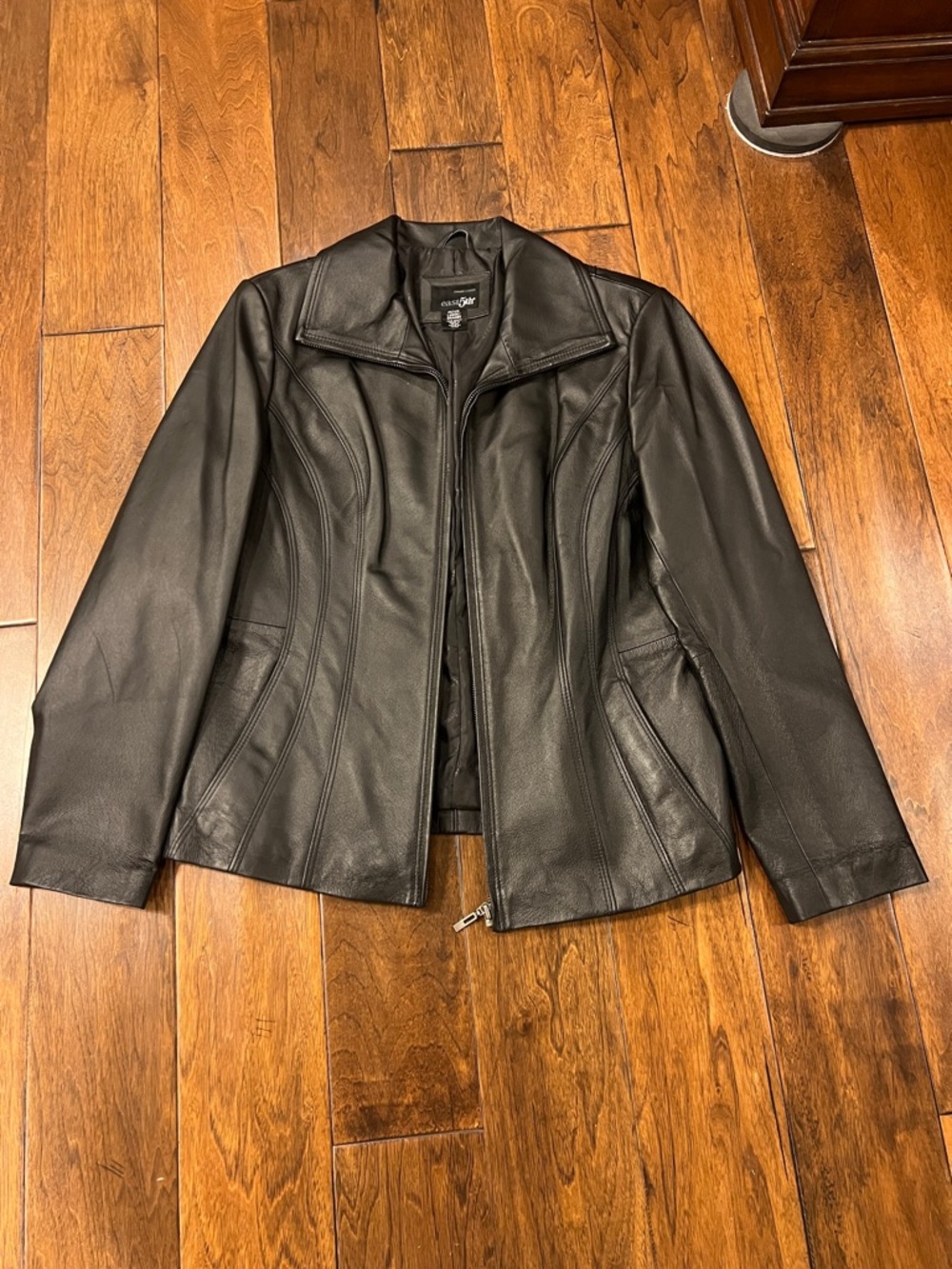 East 5th Black Leather Zip-Front Women's Jacket
